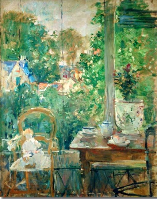 Poup&eacute;e sous v&eacute;randa per Berthe Morisot