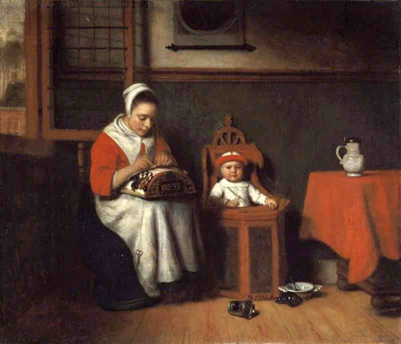 La denteli&egrave;re par Nicolaes Maes