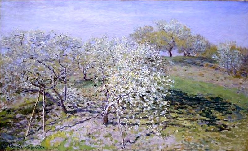 printemps, arbres fruitiers en fleur pas Claude Monet