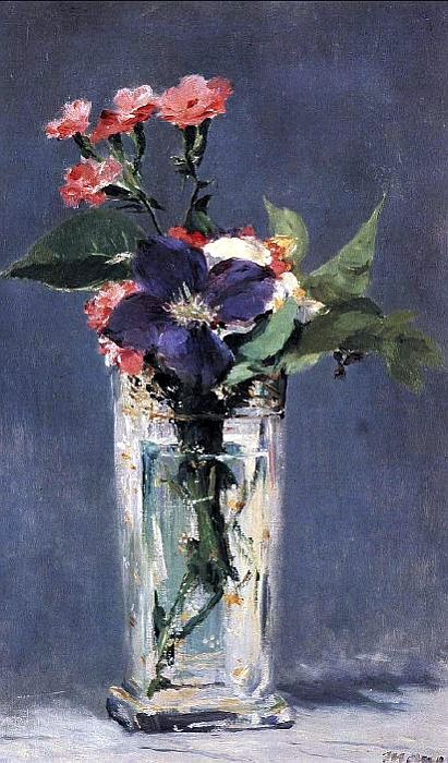 oeillets et cl&eacute;matites par Edouard Manet