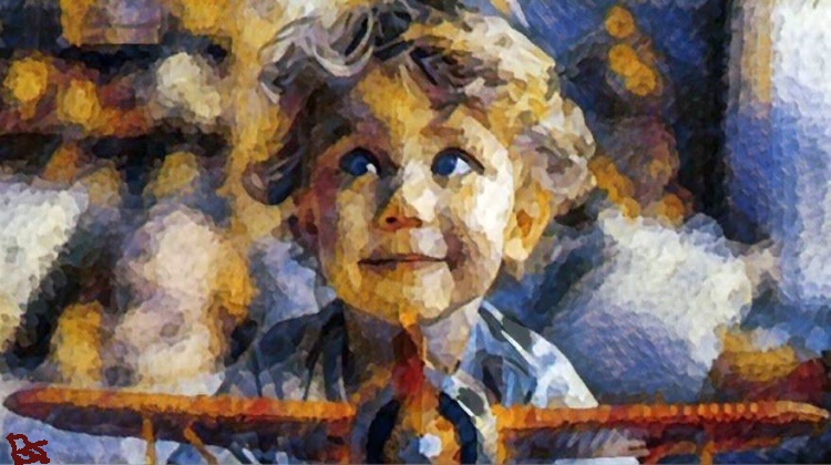 Avion et enfant par Dan Kopel